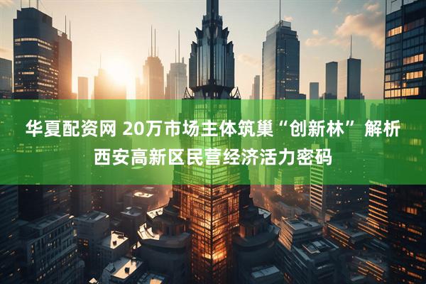 華夏配資網(wǎng) 20萬市場主體筑巢“創(chuàng)新林” 解析西安高新區(qū)民營經(jīng)濟(jì)活力密碼